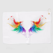 Fluffy Rainbow Wings Golfhanddoek (Horizontaal)
