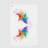 Fluffy Rainbow Wings Golfhanddoek (Voorkant)