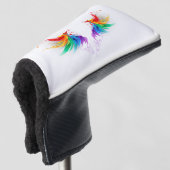 Fluffy Rainbow Wings Golfheadcover (3/4 voorkant)