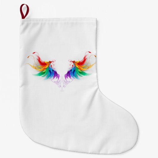 Fluffy Rainbow Wings Grote Kerstsok (Voorkant)