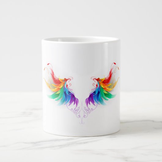 Fluffy Rainbow Wings Grote Koffiekop (Voorkant)