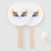 Fluffy Rainbow Wings Handwaaier (Voorkant en achterkant)