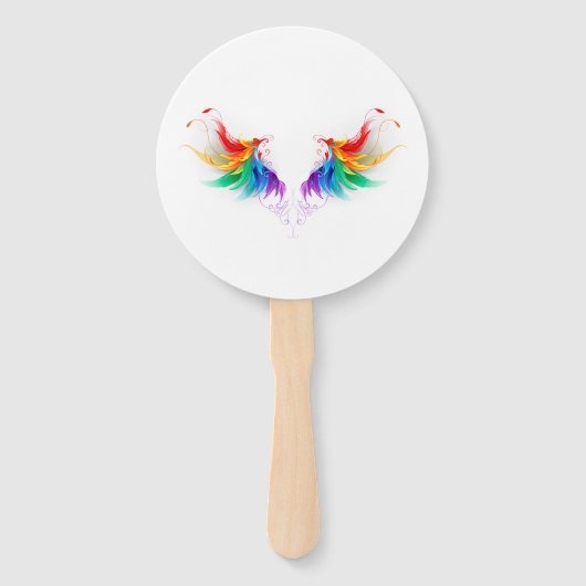 Fluffy Rainbow Wings Handwaaier (Voorkant)