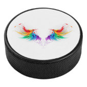 Fluffy Rainbow Wings Hockey Puck (3/4)