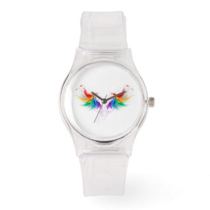 Fluffy Rainbow Wings Horloge
