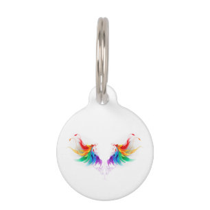 Fluffy Rainbow Wings Huisdierpenning
