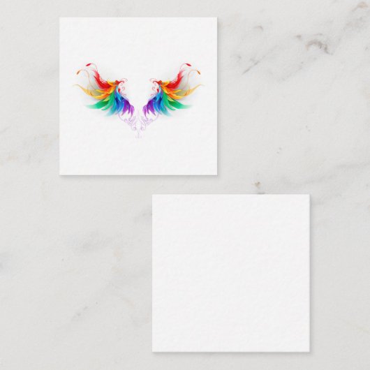 Fluffy Rainbow Wings Informatiekaartje (Voorkant / Achterkant)