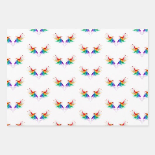Fluffy Rainbow Wings Inpakpapier Vel (Voorkant 2)