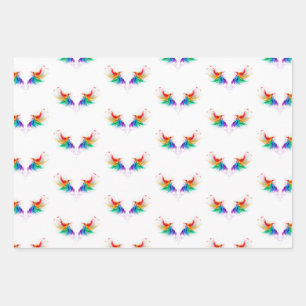 Fluffy Rainbow Wings Inpakpapier Vel