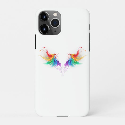 Fluffy Rainbow Wings iPhone Hoesje (Achterkant)