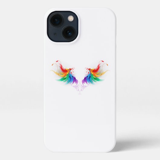 Fluffy Rainbow Wings iPhone Hoesje (Achterkant)