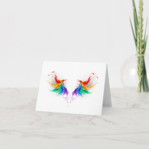 Fluffy Rainbow Wings Kaart