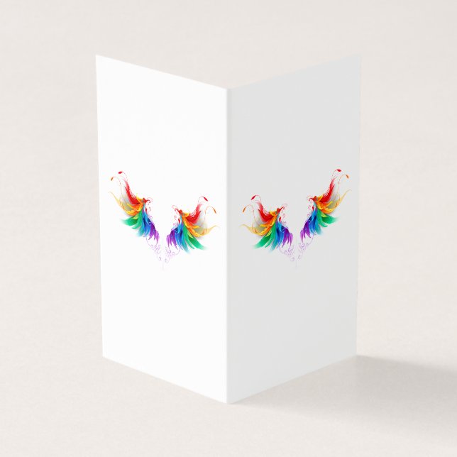Fluffy Rainbow Wings Kaart (Buitenkant)