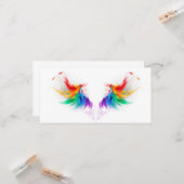 Fluffy Rainbow Wings Kaart (Voorkant / Achterkant in situ)