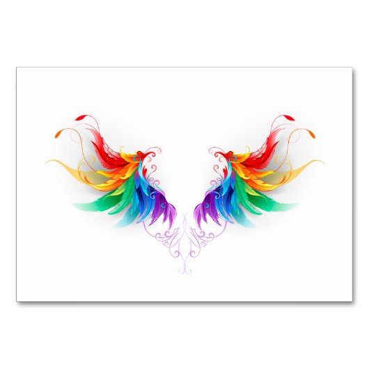 Fluffy Rainbow Wings Kaart (Voorkant)