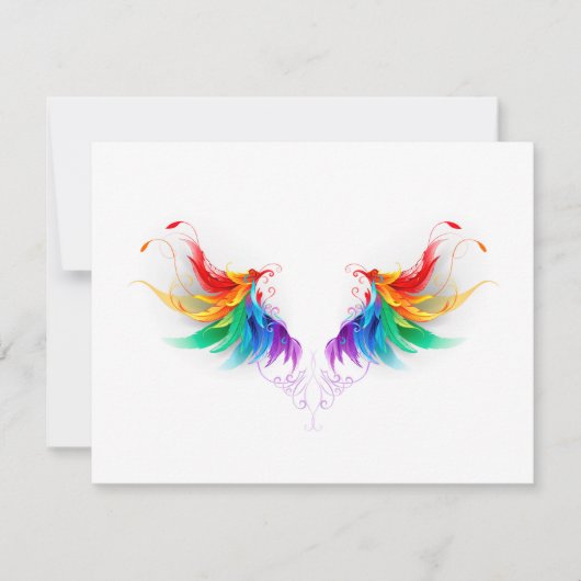 Fluffy Rainbow Wings Kaart (Voorkant)