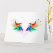Fluffy Rainbow Wings Kaart (Gele Bloem)