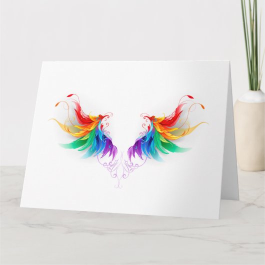 Fluffy Rainbow Wings Kaart (Voorkant)