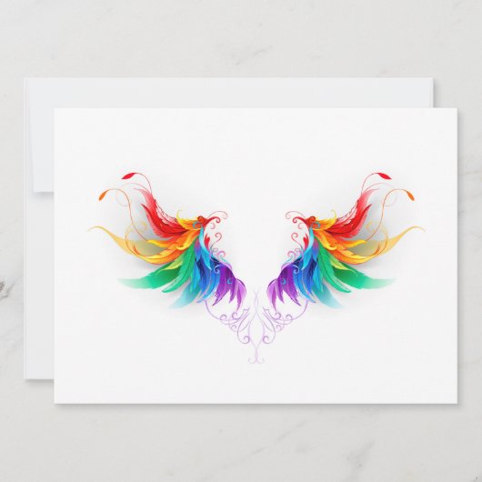 Fluffy Rainbow Wings Kaart (Voorkant)