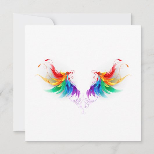 Fluffy Rainbow Wings Kaart (Voorkant)