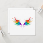 Fluffy Rainbow Wings Kaart (Voorkant / Achterkant in situ)