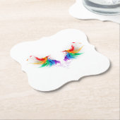 Fluffy Rainbow Wings Kartonnen Onderzetters (Gekanteld)