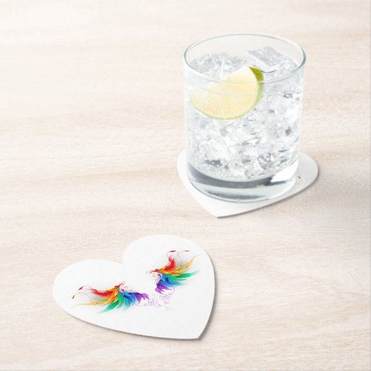 Fluffy Rainbow Wings Kartonnen Onderzetters (Insitu)