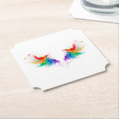 Fluffy Rainbow Wings Kartonnen Onderzetters (Gekanteld)