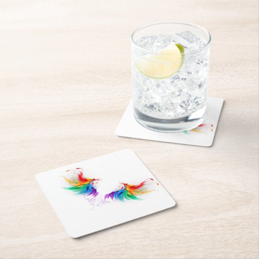 Fluffy Rainbow Wings Kartonnen Onderzetters (Insitu)