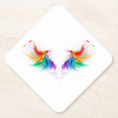 Fluffy Rainbow Wings Kartonnen Onderzetters (Voorkant)