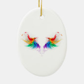 Fluffy Rainbow Wings Keramisch Ornament (Achterkant)