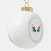 Fluffy Rainbow Wings Keramische Bal Ornament (Links)