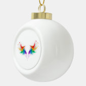 Fluffy Rainbow Wings Keramische Bal Ornament (Rechts)