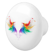Fluffy Rainbow Wings Keramische Knop (Rechts)
