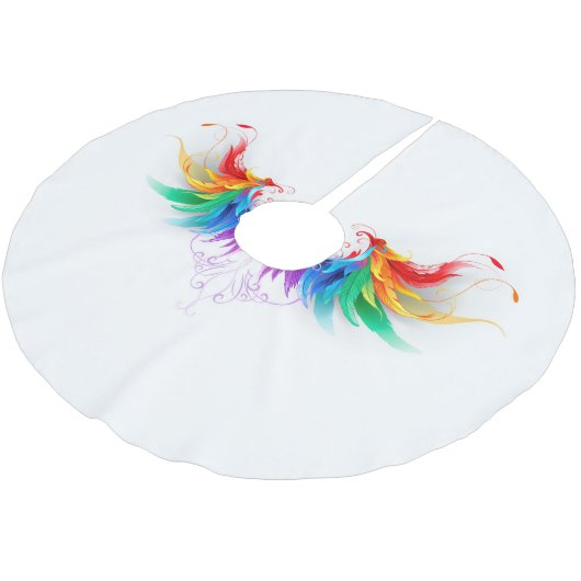 Fluffy Rainbow Wings Kerstboom Rok (Gekanteld)