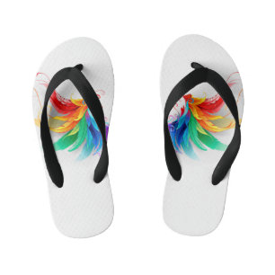 Fluffy Rainbow Wings Kinder Teenslippers