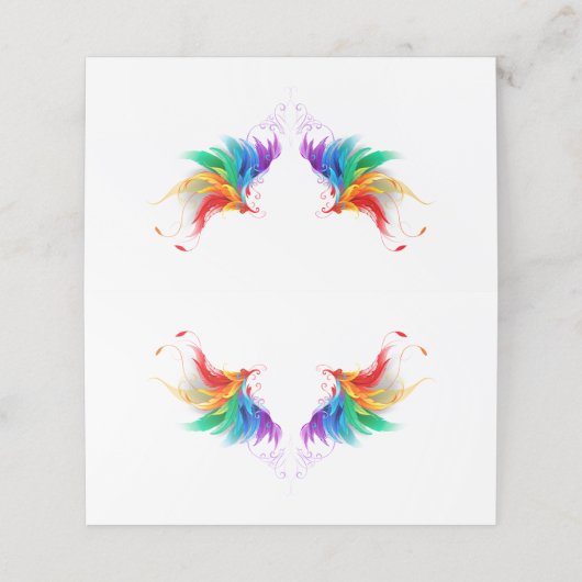Fluffy Rainbow Wings Klantenkaartje (Buitenkant ongevouwen)