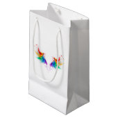Fluffy Rainbow Wings Klein Cadeauzakje (Voorkant Gekanteld)