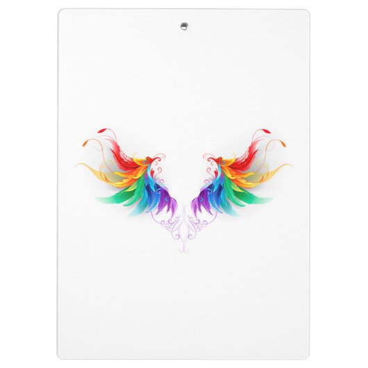 Fluffy Rainbow Wings Klembord (Achterkant)