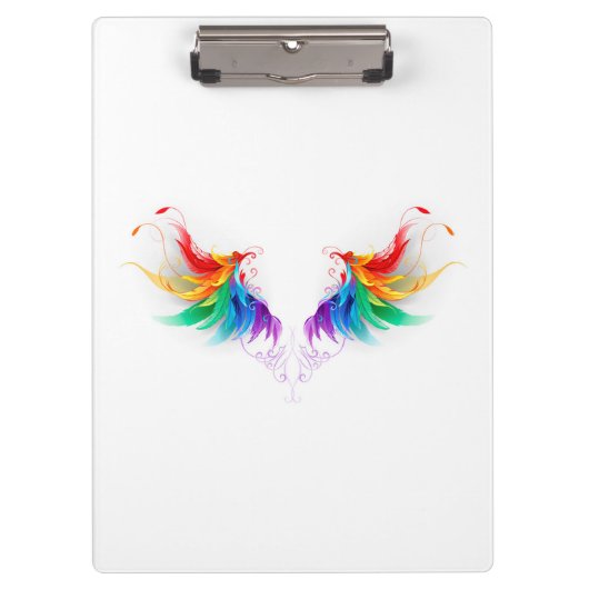 Fluffy Rainbow Wings Klembord (Voorkant)