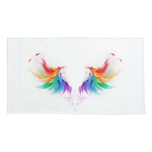Fluffy Rainbow Wings Kussensloop (Achterkant)