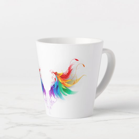 Fluffy Rainbow Wings Latte Mok (Rechterhoek)