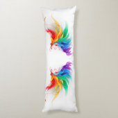 Fluffy Rainbow Wings Lichaamskussen (Achterkant (Verticaal))