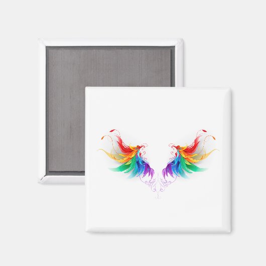 Fluffy Rainbow Wings Magneet (Voorkant / Achterkant)