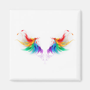 Fluffy Rainbow Wings Magneet