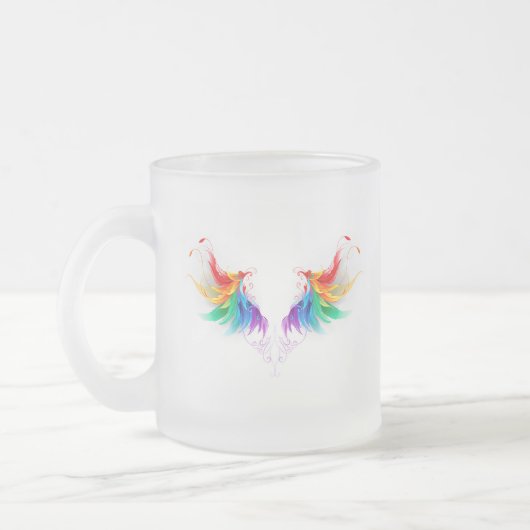 Fluffy Rainbow Wings Matglas Koffiemok (Links)