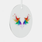 Fluffy Rainbow Wings Metalen Ornament (Voorkant Rechts)