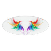 Fluffy Rainbow Wings Naambadge (Voorkant)