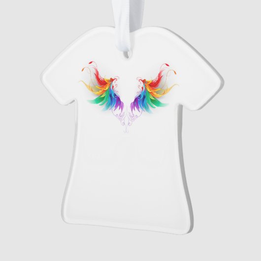 Fluffy Rainbow Wings Ornament (voorkant)