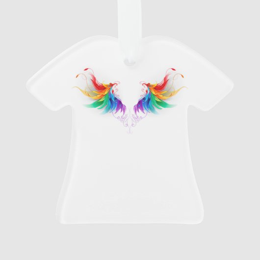 Fluffy Rainbow Wings Ornament (achterkant)